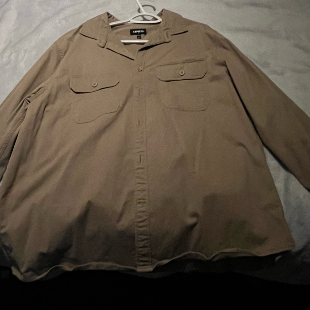 Express Tan Lightweight Shirt Jacket